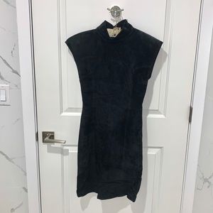 Vintage Black Suede Mini Dress